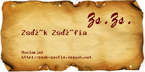 Zsák Zsófia névjegykártya